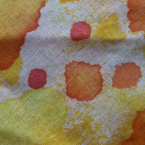 Kolorierung "Zitronengelb, Apfelsine & Orchideerosa", 100% Baumwolle (Batist), 90 x 90 cm - Detailansicht