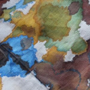 Kolorierung "Türkisblau, Honigfarben & Kakaobraun", 100% Baumwolle (Batist), 90 x 90 cm - Detailansicht