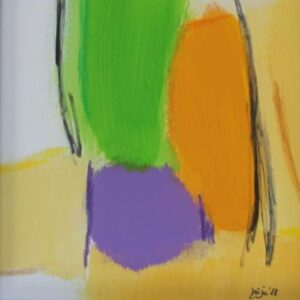 Gelb, Grün & Violett I, Acryl auf Passepartoutkarton, 25 x 25 cm