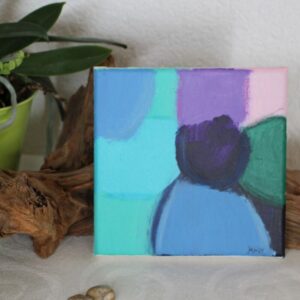 Blau & Violett I, Acryl auf Leinwand, 10 x 10 cm
