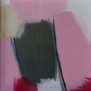 Pink, Rosa & Grau II, Acryl auf Passepartoutkarton, 25 x 25 cm