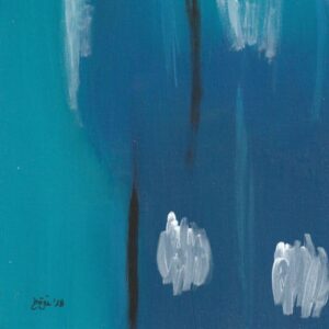 Wellenschlag Blau I, Acryl auf Karton, 15 x 15 cm