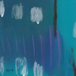 Wellenschlag Blau II, Acryl auf Karton, 15 x 15 cm