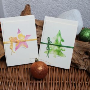 Kunstkarte - Malerei auf Seide - Weihnachten