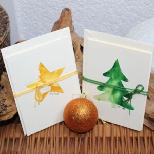 Kunstkarte - Malerei auf Seide - Weihnachten