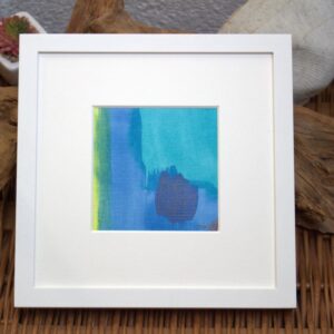 Farbenspiel in Blau, Aquarell auf Papier, 20 x 20 cm