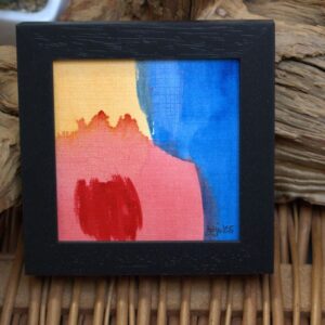 Kleines Bunt I, Aquarell auf Papier, 10 x 10 cm