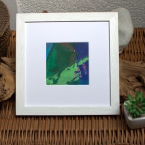Spiel der Farbe - Blau, Rosa & Grün, Acryl auf Papier, 20 x 20 cm