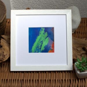 Spiel der Farbe - Blau & Grün, Acryl auf Papier, 20 x 20 cm