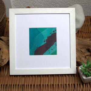 Spiel der Farbe - Türkis & Blau IV, Acryl auf Papier, 20 x 20 cm