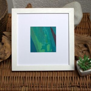 Spiel der Farbe - Türkis & Blau III, Acryl auf Papier, 20 x 20 cm