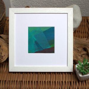 Spiel der Farbe - Türkis & Blau I, Acryl auf Papier, 20 x 20 cm